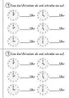 Vorschau - Arbeitsblätter - Uhr lesen lernen Grundschule | Miniheft Uhrzeiten und Zeitverständnis - Seite 3