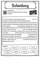Vorschau - Unterrichtsreihen - Scheidung Lückentext mit Wortspeicher Hörverstehen und Suchsel - Seite 1