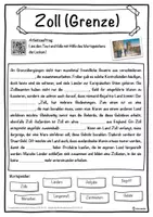 Vorschau - Unterrichtsreihen - Zoll (Grenze) Lückentext mit Wortspeicher Hörverstehen und Suchsel - Seite 1