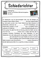 Vorschau - Unterrichtsreihen - Schiedsrichter Lückentext mit Wortspeicher Hörverstehen und Suchsel - Seite 1