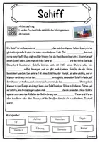 Vorschau - Unterrichtsreihen - Schiff Lückentext mit Wortspeicher Hörverstehen und Suchsel - Seite 1