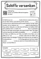 Vorschau - Unterrichtsreihen - Schiffe versenken Lückentext mit Wortspeicher Hörverstehen und Suchsel - Seite 1