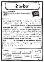 Vorschau - Unterrichtsreihen - Zucker Lückentext mit Wortspeicher Hörverstehen und Suchsel - Seite 1