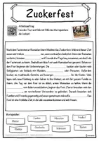 Vorschau - Unterrichtsreihen - Zuckerfest Lückentext mit Wortspeicher Hörverstehen und Suchsel - Seite 1