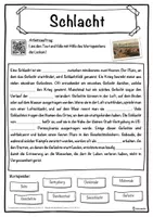 Vorschau - Unterrichtsreihen - Schlacht Lückentext mit Wortspeicher Hörverstehen und Suchsel - Seite 1