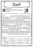 Vorschau - Unterrichtsreihen - Zunft Lückentext mit Wortspeicher Hörverstehen und Suchsel - Seite 1