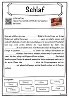 Vorschau - Unterrichtsreihen - Schlaf Lückentext mit Wortspeicher Hörverstehen und Suchsel - Seite 1