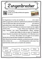 Vorschau - Unterrichtsreihen - Zungenbrecher Lückentext mit Wortspeicher Hörverstehen und Suchsel - Seite 1