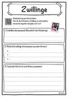 Vorschau - Unterrichtsreihen - Zwillinge Lückentext mit Wortspeicher Hörverstehen und Suchsel - Seite 3