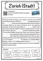 Vorschau - Unterrichtsreihen - Zürich (Stadt) Lückentext mit Wortspeicher Hörverstehen und Suchsel - Seite 1