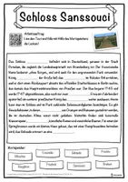 Vorschau - Unterrichtsreihen - Schloss Sanssouci Lückentext mit Wortspeicher Hörverstehen und Suchsel - Seite 1