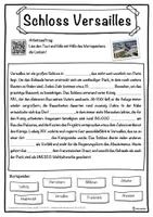 Vorschau - Unterrichtsreihen - Schloss Versailles Lückentext mit Wortspeicher Hörverstehen und Suchsel - Seite 1