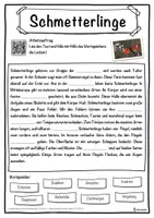 Vorschau - Unterrichtsreihen - Schmetterlinge Lückentext mit Wortspeicher Hörverstehen und Suchsel - Seite 1