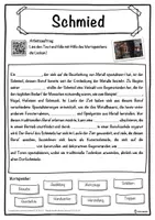 Vorschau - Unterrichtsreihen - Schmied Lückentext mit Wortspeicher Hörverstehen und Suchsel - Seite 1