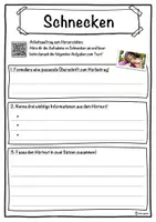 Vorschau - Unterrichtsreihen - Schnecken Lückentext mit Wortspeicher Hörverstehen und Suchsel - Seite 3