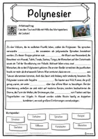 Vorschau - Unterrichtsreihen - Polynesier Lückentext mit Wortspeicher Hörverstehen und Suchsel - Seite 1