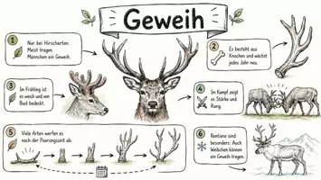 Vorschau - Arbeitsblätter - Arbeitsblätter zum Thema "Geweih" + Lösung & MP3 + Infografik - Seite 1