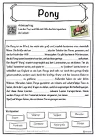 Vorschau - Unterrichtsreihen - Pony Lückentext mit Wortspeicher Hörverstehen und Suchsel - Seite 1