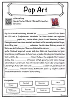 Vorschau - Unterrichtsreihen - Pop Art Lückentext mit Wortspeicher Hörverstehen und Suchsel - Seite 1