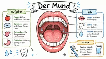 Vorschau - Arbeitsblätter - Arbeitsblatt "Mund" + Onlineübung & MP3 + Infografik - Seite 1
