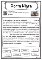 Vorschau - Unterrichtsreihen - Porta Nigra Lückentext mit Wortspeicher Hörverstehen und Suchsel - Seite 1