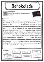 Vorschau - Unterrichtsreihen - Schokolade Lückentext mit Wortspeicher Hörverstehen und Suchsel - Seite 1