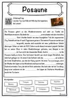 Vorschau - Unterrichtsreihen - Posaune Lückentext mit Wortspeicher Hörverstehen und Suchsel - Seite 1