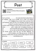 Vorschau - Unterrichtsreihen - Post Lückentext mit Wortspeicher Hörverstehen und Suchsel - Seite 1
