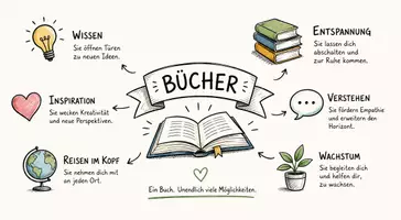Vorschau - Arbeitsblätter - Arbeitsblätter zum Thema "Was für Bücher gibt es?" + Lösung & MP3 + Infografik - Seite 1
