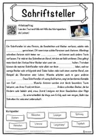 Vorschau - Unterrichtsreihen - Schriftsteller Lückentext mit Wortspeicher Hörverstehen und Suchsel - Seite 1