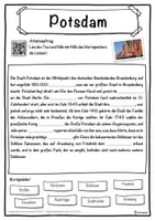 Vorschau - Unterrichtsreihen - Potsdam Lückentext mit Wortspeicher Hörverstehen und Suchsel - Seite 1