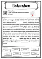 Vorschau - Unterrichtsreihen - Schwaben Lückentext mit Wortspeicher Hörverstehen und Suchsel - Seite 1