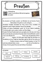 Vorschau - Unterrichtsreihen - Preußen Lückentext mit Wortspeicher Hörverstehen und Suchsel - Seite 1