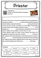 Vorschau - Unterrichtsreihen - Priester Lückentext mit Wortspeicher Hörverstehen und Suchsel - Seite 1