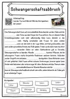 Vorschau - Unterrichtsreihen - Schwangerschaftsabbruch Lückentext mit Wortspeicher Hörverstehen und Suchsel - Seite 1
