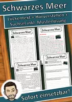 Vorschau - Unterrichtsreihen - Schwarzes Meer Lückentext mit Wortspeicher Hörverstehen und Suchsel - Deckblatt
