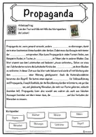 Vorschau - Unterrichtsreihen - Propaganda Lückentext mit Wortspeicher Hörverstehen und Suchsel - Seite 1