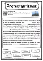 Vorschau - Unterrichtsreihen - Protestantismus Lückentext mit Wortspeicher Hörverstehen und Suchsel - Seite 1