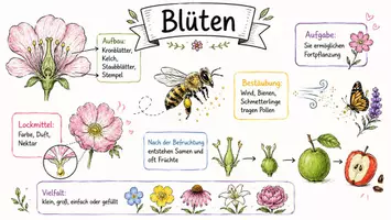 Vorschau - Arbeitsblätter - Arbeitsblätter zum Thema "Blüte" + Lösung & MP3 + Infografik - Seite 1