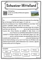 Vorschau - Unterrichtsreihen - Schweizer Mittelland Lückentext mit Wortspeicher Hörverstehen und Suchsel - Seite 1