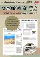 Vorschau - Arbeitsblätter - Mega-Stationenlernen / Materialpaket: Back to School Revision – 10 vielseitige Lernstationen (3-stufig differenziert) - Deckblatt