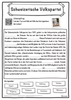 Vorschau - Unterrichtsreihen - Schweizerische Volkspartei Lückentext mit Wortspeicher Hörverstehen und Suchsel - Seite 1