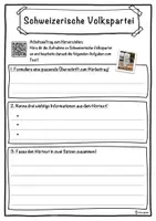 Vorschau - Unterrichtsreihen - Schweizerische Volkspartei Lückentext mit Wortspeicher Hörverstehen und Suchsel - Seite 3