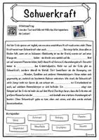 Vorschau - Unterrichtsreihen - Schwerkraft Lückentext mit Wortspeicher Hörverstehen und Suchsel - Seite 1