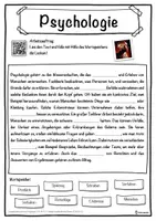 Vorschau - Unterrichtsreihen - Psychologie Lückentext mit Wortspeicher Hörverstehen und Suchsel - Seite 1