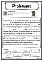 Vorschau - Unterrichtsreihen - Ptolemäus Lückentext mit Wortspeicher Hörverstehen und Suchsel - Seite 1