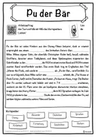 Vorschau - Unterrichtsreihen - Pu der Bär Lückentext mit Wortspeicher Hörverstehen und Suchsel - Seite 1