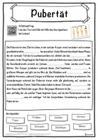 Vorschau - Unterrichtsreihen - Pubertät Lückentext mit Wortspeicher Hörverstehen und Suchsel - Seite 1