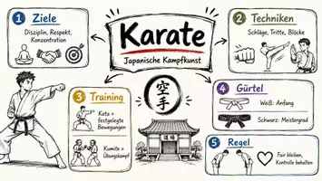 Vorschau - Arbeitsblätter - AB mit Fragen zum Thema "Karate" + Lösungsblatt + Infografik - Seite 1
