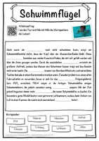 Vorschau - Unterrichtsreihen - Schwimmflügel Lückentext mit Wortspeicher Hörverstehen und Suchsel - Seite 1